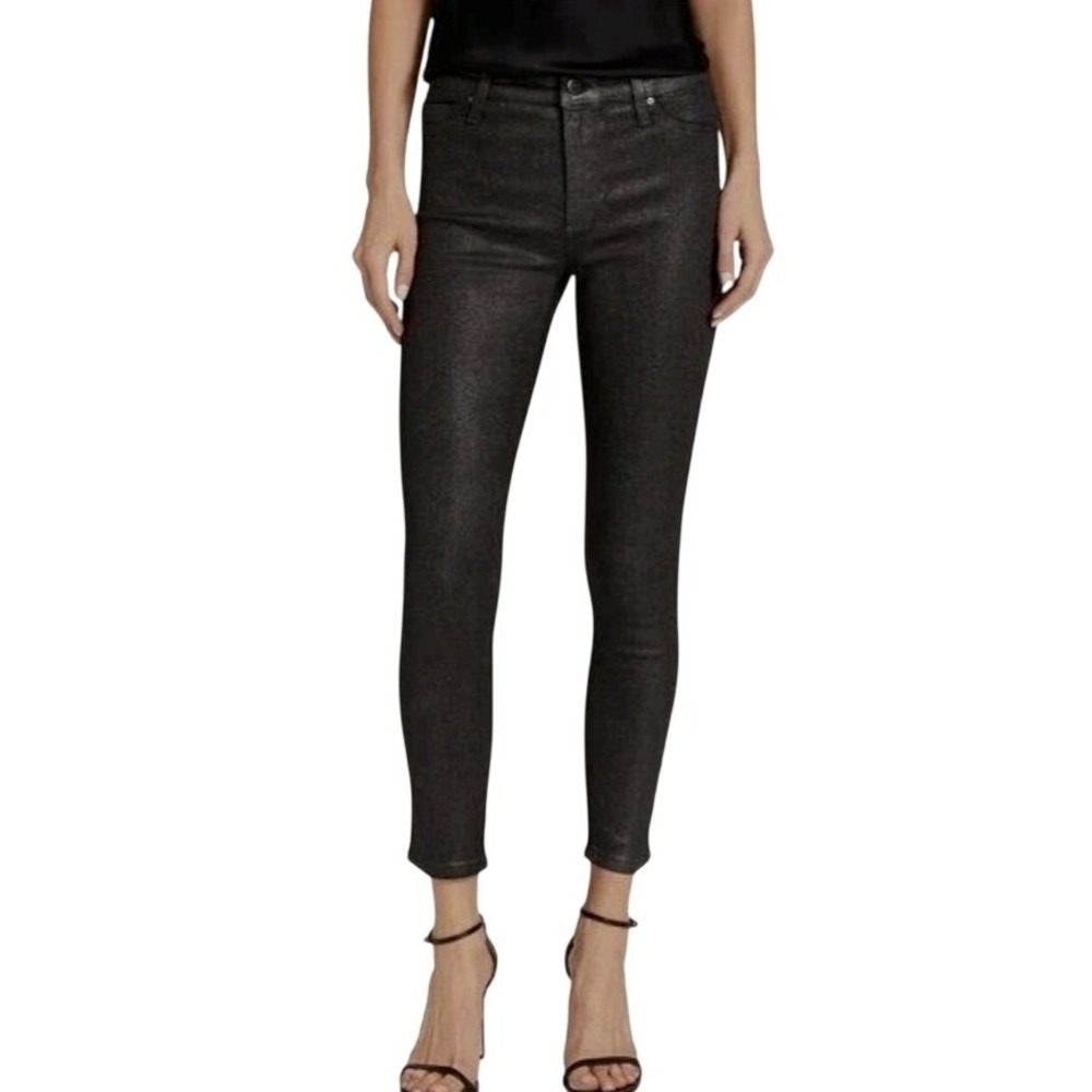 New AG Adriano Goldschmied Womens Farrah Ankle Skinny Jeans Coated Gunmetal 31